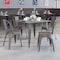 Flash Furniture Lincoln 4 Pack Silver Antique Finish with Clear Coat Metal Stackable Chair with Wood Seat 4-XU-DG-TP001-WD-GG - alternate 1